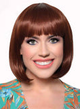 Darrahopens Occasions > Costumes > Costumes & Accessories Short Chocolate Brown Heat Resistant Bob Fashion Wig with Fringe