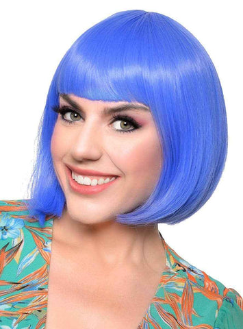 Darrahopens Occasions > Costumes > Costumes & Accessories Short Cobalt Blue Heat Resistant Bob Fashion Wig with Fringe