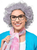 Darrahopens Occasions > Costumes > Costumes & Accessories Short Curly Grey Old Lady Womens Costume Wig