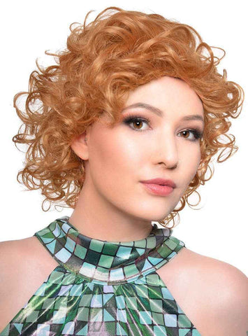 Darrahopens Occasions > Costumes > Costumes & Accessories Short Curly Light Ginger Womens 1950s Housewife Costume Wig