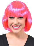 Darrahopens Occasions > Costumes > Costumes & Accessories Short Hot Pink Womens Bob Costume Wig with Bangs