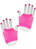 Darrahopens Occasions > Costumes > Costumes & Accessories Short Neon Pink 1980s Fishnet Costume Gloves