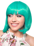 Darrahopens Occasions > Costumes > Costumes & Accessories Short Teal Green Heat Resistant Bob Fashion Wig with Fringe