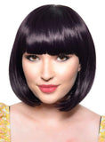 Darrahopens Occasions > Costumes > Costumes & Accessories Short Violet Black Heat Resistant Bob Fashion Wig with Fringe