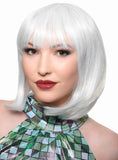 Darrahopens Occasions > Costumes > Costumes & Accessories Short White Bob Deluxe Womens Costume Wig with Fringe