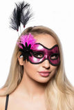 Darrahopens Occasions > Costumes > Costumes & Accessories Side Feather Pink Vinyl Masquerade Mask