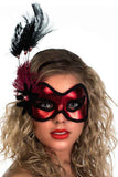 Darrahopens Occasions > Costumes > Costumes & Accessories Side Feather Red Vinyl Masquerade Mask
