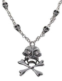 Darrahopens Occasions > Costumes > Costumes & Accessories Silver Skull and Cross Bones Womens Necklace