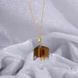 Darrahopens Occasions > Costumes > Costumes & Accessories Sliver Titanium Steel Fading-Resistant Envelope Locket Necklace - Openable Love Letter Pendant for Couples
