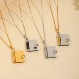 Darrahopens Occasions > Costumes > Costumes & Accessories Sliver Titanium Steel Fading-Resistant Envelope Locket Necklace - Openable Love Letter Pendant for Couples