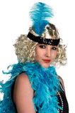 Darrahopens Occasions > Costumes > Costumes & Accessories Soft Feather Turquoise and Black 1920s Flapper Headband