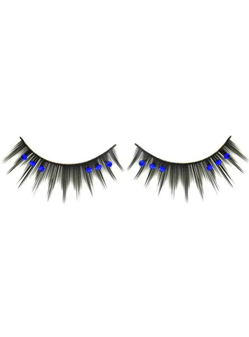 Darrahopens Occasions > Costumes > Costumes & Accessories Spiked Black False Eyelashes with Blue Rhinestones