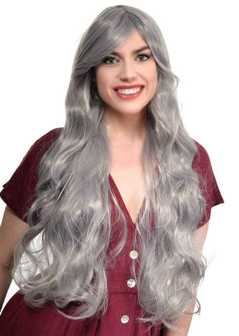 Darrahopens Occasions > Costumes > Costumes & Accessories Tatiana Womens Extra Long Wavy Silver Costume Wig