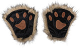 Darrahopens Occasions > Costumes > Costumes & Accessories Therian Paws Half Finger Cute Embroidered Fur Paw Gloves 1 Pair Black Compatible with Kids Adults Cosplay Stage