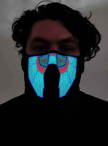 Darrahopens Occasions > Costumes > Costumes & Accessories Tribal Wave Pattern Sound Activated Light Up Mask