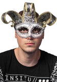 Darrahopens Occasions > Costumes > Costumes & Accessories Venetian Jester Silver and White Masquerade Mask