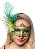 Darrahopens Occasions > Costumes > Costumes & Accessories Victorian Green and Gold Masquerade Mask
