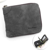 Darrahopens Occasions > Costumes > Costumes & Accessories Vintage Matte PU Leather Zip-Around Bifold Wallet for Men, Multi-Card Slot Coin Purse with ID Window, Casual Short Billfold Purse (Blue)