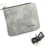 Darrahopens Occasions > Costumes > Costumes & Accessories Vintage Matte PU Leather Zip-Around Bifold Wallet for Men, Multi-Card Slot Coin Purse with ID Window, Casual Short Billfold Purse (Dark Gray)