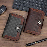Darrahopens Occasions > Costumes > Costumes & Accessories Vintage Patchwork Snap-Closure Vertical Wallet for Men, PU Leather Wallet with 13 Card Slots, Zippered Coin Pocket, and ID Window (Black)
