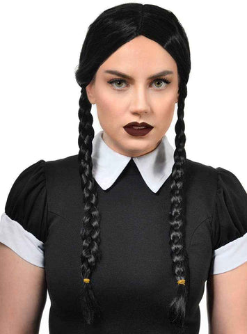 Darrahopens Occasions > Costumes > Costumes & Accessories Wednesday Addams Womens Braided Halloween Costume Wig