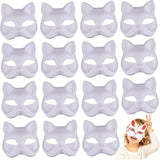 Darrahopens Occasions > Costumes > Costumes & Accessories White Fox Therian Mask DIY Paintable Blank, 15 pcs Cat Halloween Cosplay Masquerade Party