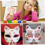 Darrahopens Occasions > Costumes > Costumes & Accessories White Fox Therian Mask DIY Paintable Blank, 15 pcs Cat Halloween Cosplay Masquerade Party