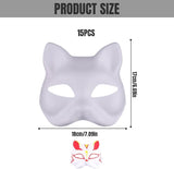 Darrahopens Occasions > Costumes > Costumes & Accessories White Fox Therian Mask DIY Paintable Blank, 15 pcs Cat Halloween Cosplay Masquerade Party