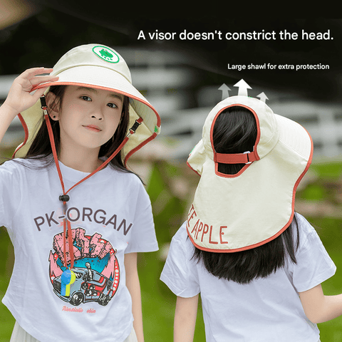 Darrahopens Occasions > Costumes > Costumes & Accessories White Kids UV Protection Sun Hat - Breathable Wide Brim Bucket Hat with Neck Flap for Summer Beach & Outdoor Play