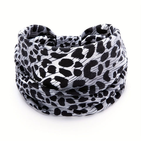 Darrahopens Occasions > Costumes > Costumes & Accessories White Leopard print Yoga Headband – Elastic Sweat-Wicking Hairband for Women