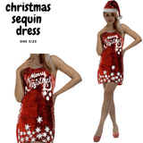 Darrahopens Occasions > Costumes > Costumes & Accessories Womens Merry Christmas Sequin Dress Costume Xmas Party
