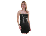 Darrahopens Occasions > Costumes > Costumes & Accessories Womens SEQUIN BANDEAU CROP TOP Sparkling Sparkly Costume Tube - Black