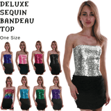 Darrahopens Occasions > Costumes > Costumes & Accessories Womens SEQUIN BANDEAU CROP TOP Sparkling Sparkly Costume Tube - Gold