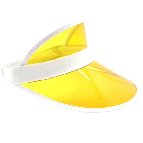 Darrahopens Occasions > Costumes > Costumes & Accessories Yellow Perspex Visor with White Rim – Retro 80s Rave Accessory, Adjustable Fit Australia Day