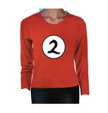 Darrahopens Occasions > Costumes Dr. Seuss Kids Cat In The Hat Thing 2 Long Sleeve Red Top Party Costume Book Week - M (7-9 Years Old)