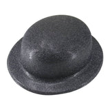 Darrahopens Occasions > Costumes GLITTER BOWLER HAT Fancy Party Plastic Costume Cap Fun Dress Up Sparkle - Black