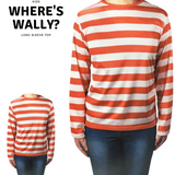 Darrahopens Occasions > Costumes KIDS Red and White Striped Top Wheres Wally Wenda Waldo Shirt Costume Party Book Week - Medium (7-9 Years Old)