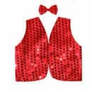 Darrahopens Occasions > Costumes Kids Sequin Vest Bow Tie Set Costume 80s Party Dress Up Waistcoat - Red