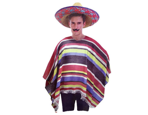 Darrahopens Occasions > Costumes Mens MEXICAN PONCHO Spanish Costume Wild West Cowboy Party Bandit Fiesta