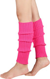 Darrahopens Occasions > Costumes Pair of Womens Leg Warmers Disco Winter Knit Dance Party Crochet Legging Socks Costume - Hot Pink