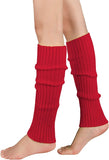 Darrahopens Occasions > Costumes Pair of Womens Leg Warmers Disco Winter Knit Dance Party Crochet Legging Socks Costume - Red