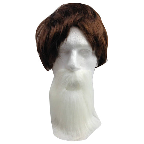 Darrahopens Occasions > Costumes PARTY BEARD Moustache Costume Fancy Dress Mustache Halloween Fake Facial Hair - White