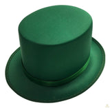 Darrahopens Occasions > Costumes SATIN TOP HAT Costume Party Cap Fancy Dress Trilby Fedora One Size - Green