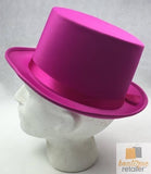 Darrahopens Occasions > Costumes SATIN TOP HAT Costume Party Cap Fancy Dress Trilby Fedora One Size - Hot Pink