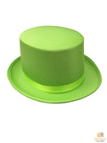 Darrahopens Occasions > Costumes SATIN TOP HAT Costume Party Cap Fancy Dress Trilby Fedora One Size - Light Green