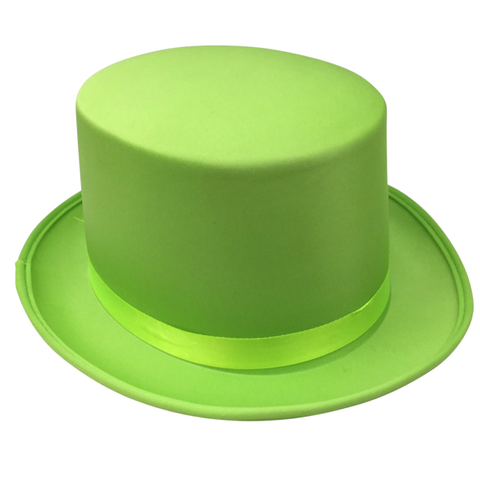 Darrahopens Occasions > Costumes SATIN TOP HAT Costume Party Cap Fancy Dress Trilby Fedora One Size - Light Green