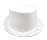 Darrahopens Occasions > Costumes SATIN TOP HAT Costume Party Cap Fancy Dress Trilby Fedora One Size - White