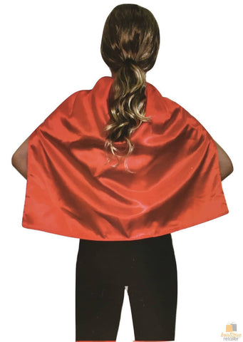 Darrahopens Occasions > Costumes SHORT CAPE Kids Childrens Party Costume Vampire Coat School Team Colours - Red