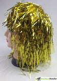 Darrahopens Occasions > Costumes Tinsel Metallic Wig 70s 50s 20s Costume Mens Womens Unisex Disco Fancy Dress Up - Gold/Yellow