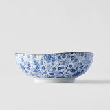 Darrahopens Occasions > Disposable Tableware > Disposable Bowls Bowl Organic 16.5cm Blue Daisy Glaze